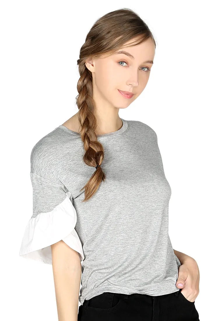 Petal Sleeve Casual Top