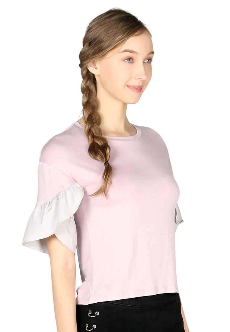 Petal Sleeve Casual Top