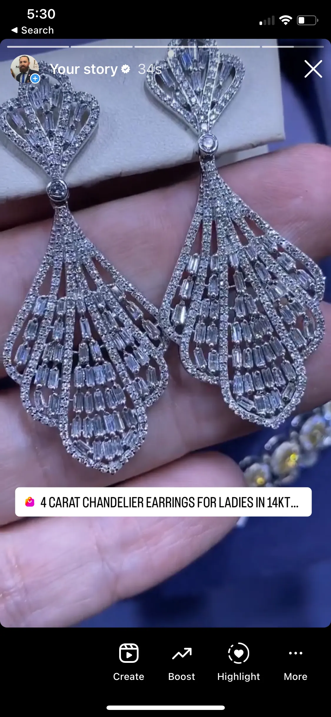 Peyton 4 Carat Combine Mixed Shape Chandelier Diamond Earrings for Ladies in 14kt White Gold