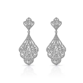 Peyton 4 Carat Combine Mixed Shape Chandelier Diamond Earrings for Ladies in 14kt White Gold