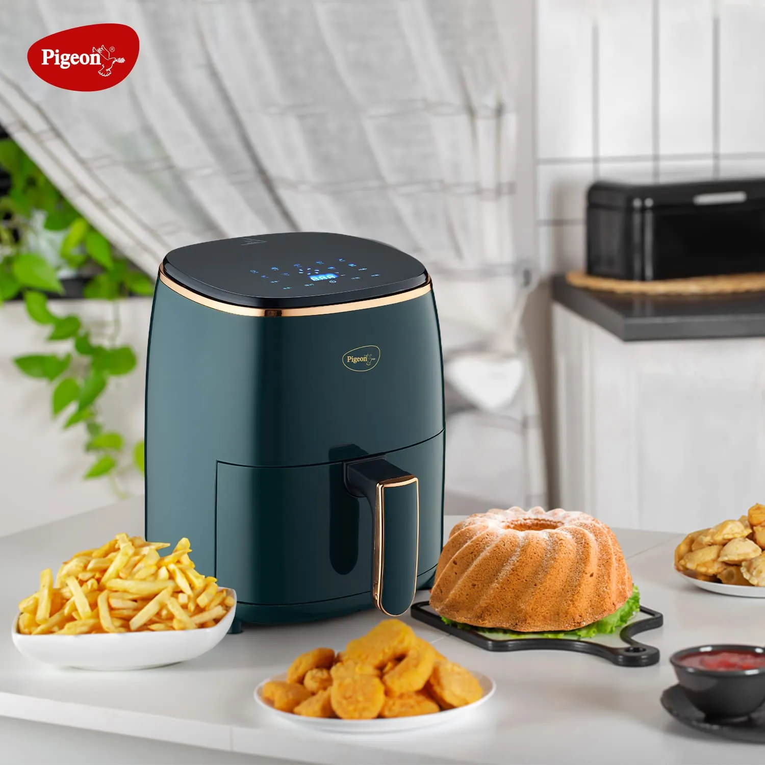 Pigeon Digital Air Fryer Pigeon Healthifry Digital Air Fryer, 360° High Speed Air Circulation Technology 1200 W, 4.2 L Basket