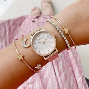 Pixie Rosegold Watch Bracelet Stack