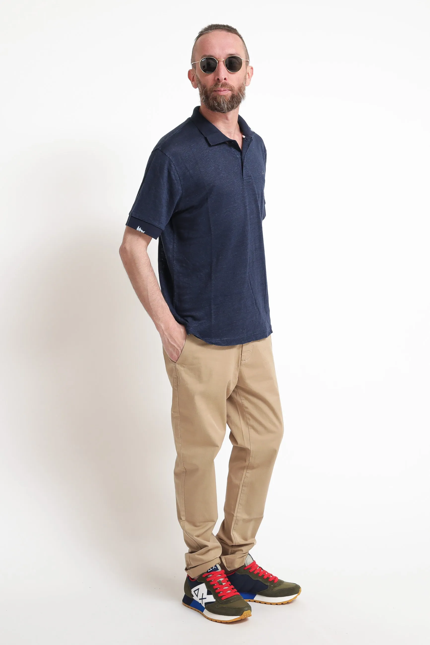 Polo Js Linen Solid - Navy Blue