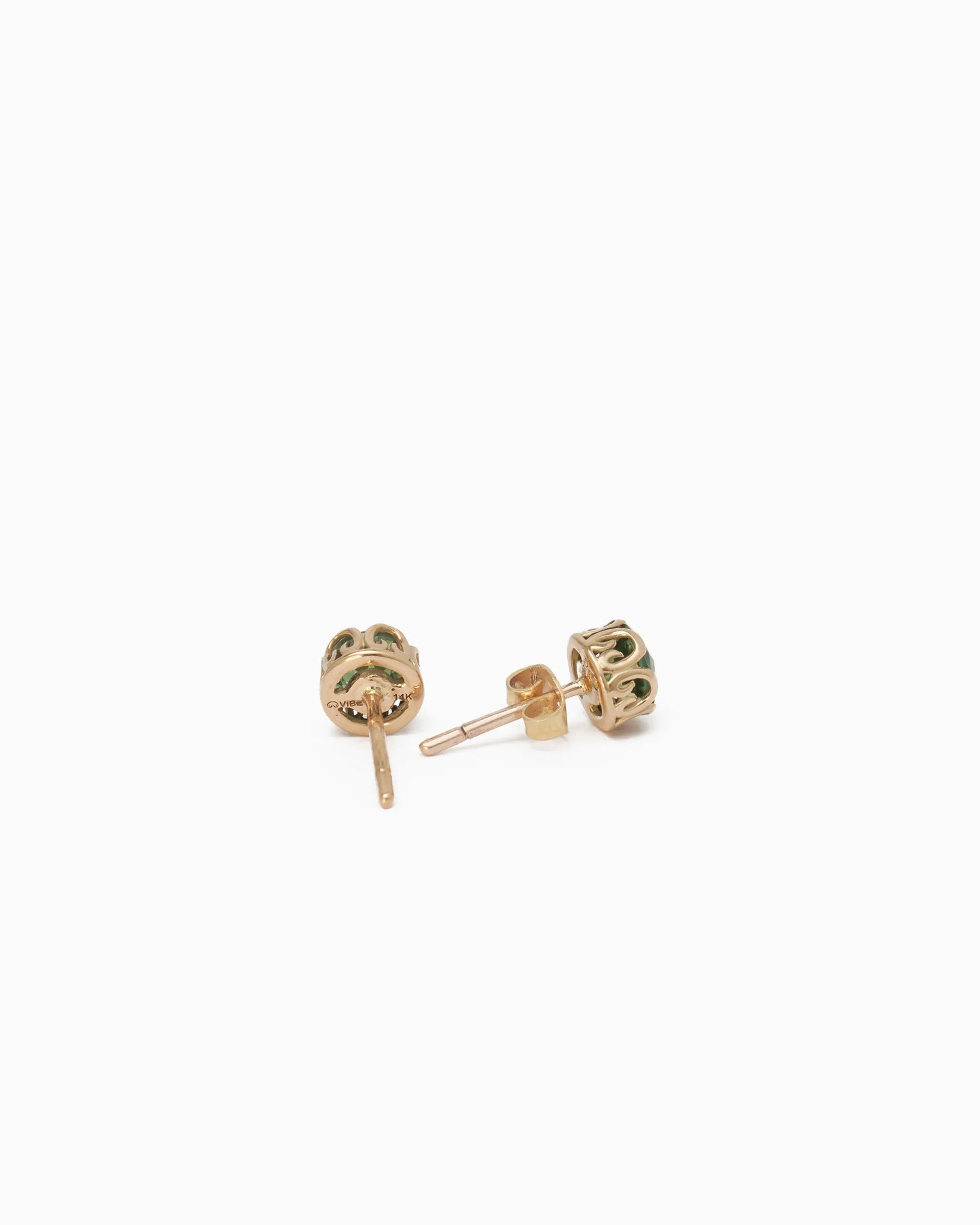 Princess Petroglyph Stone Studs - Green Zircon