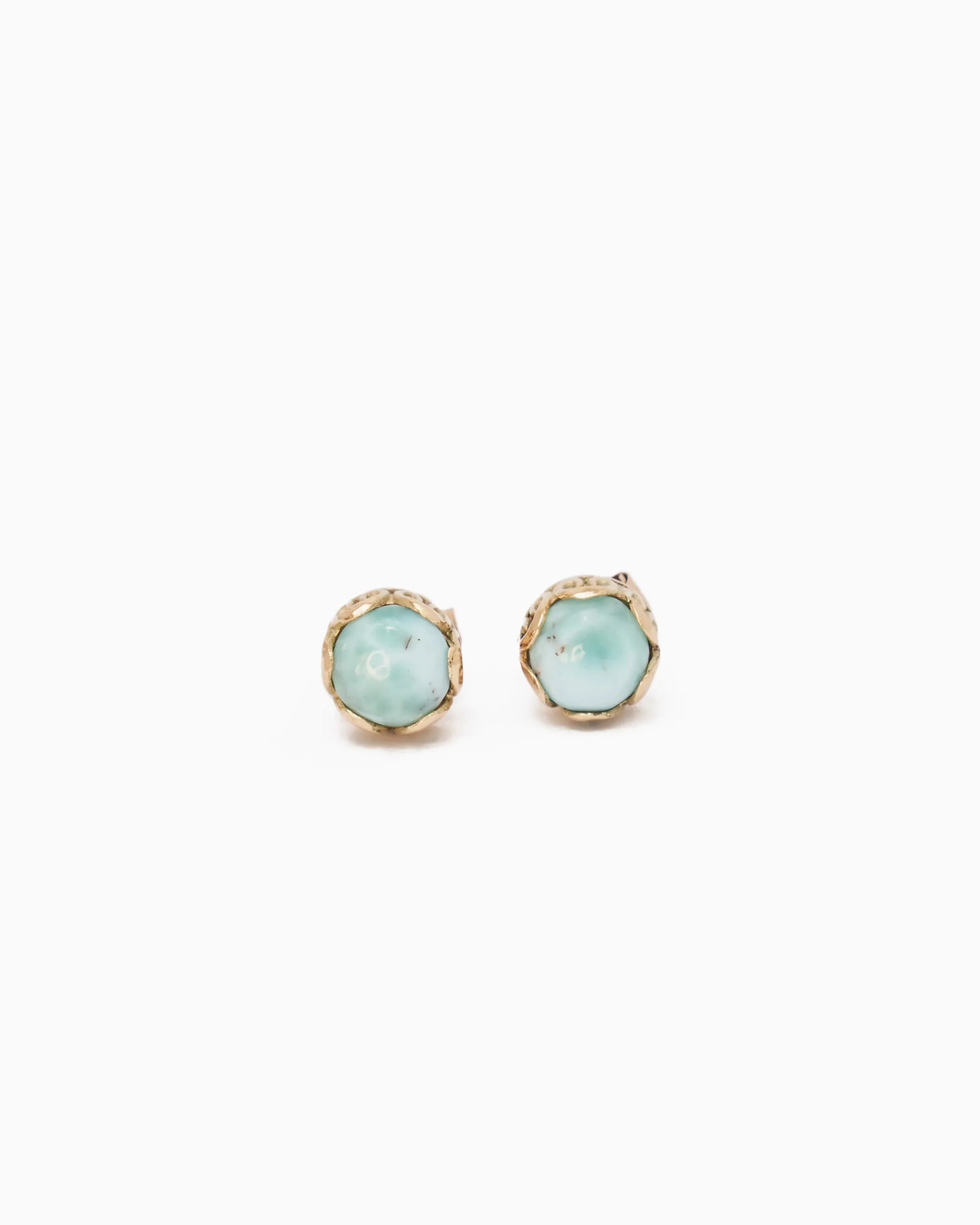 Princess Petroglyph Stone Studs - Larimar