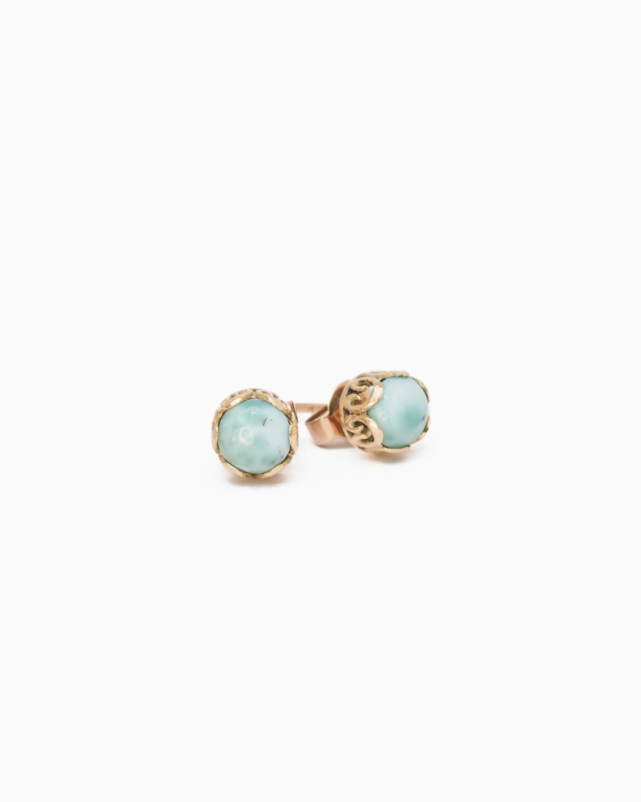 Princess Petroglyph Stone Studs - Larimar