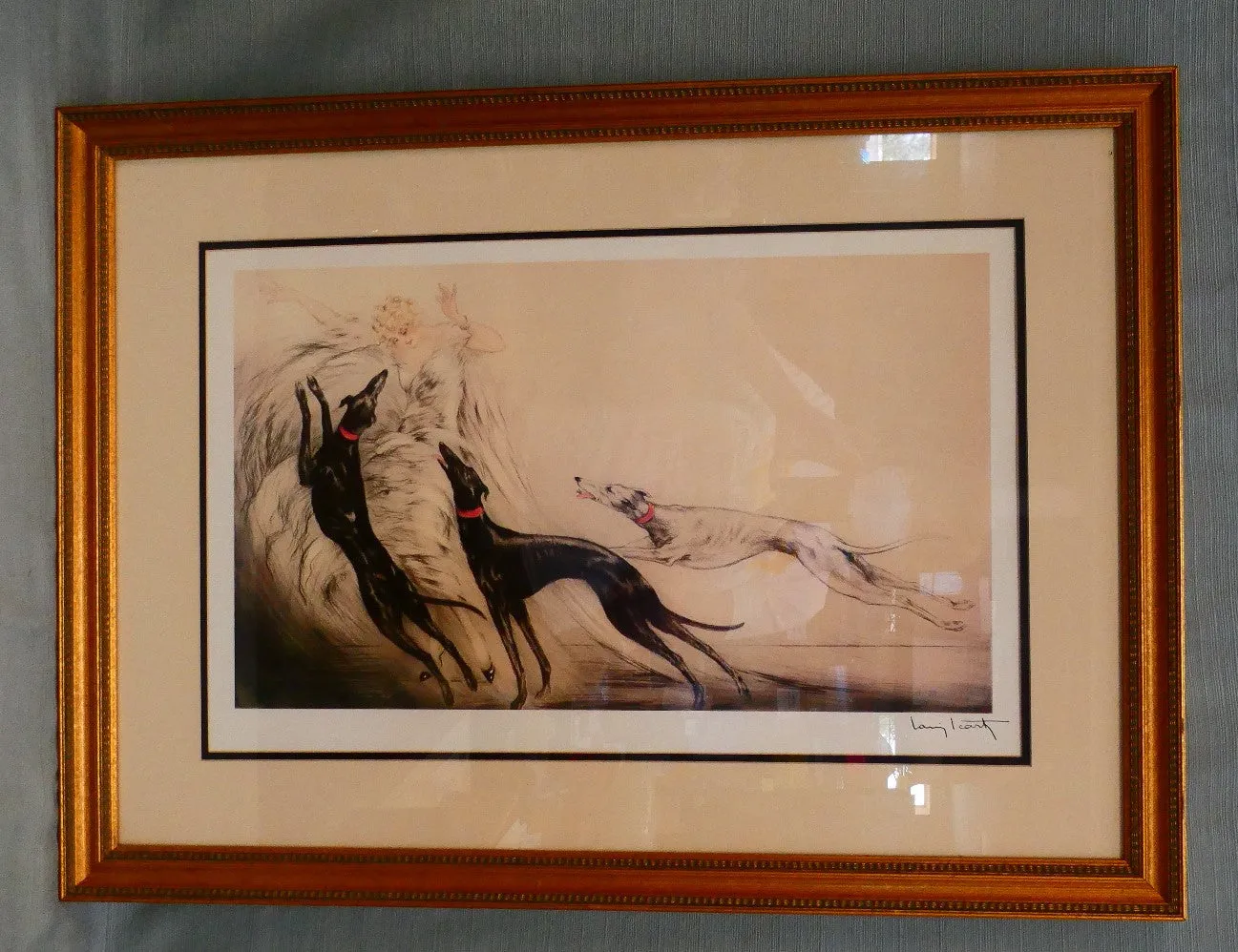 "Coursing II", Framed Icart Greyhound Print