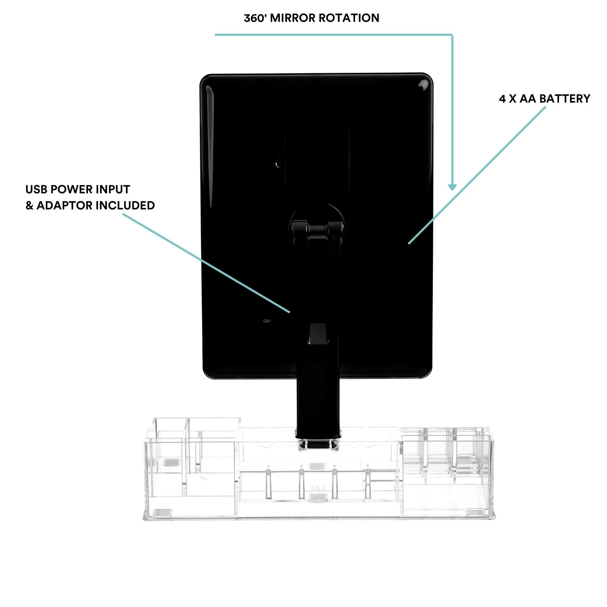 Radiance LED Beauty Mirror with Organiser