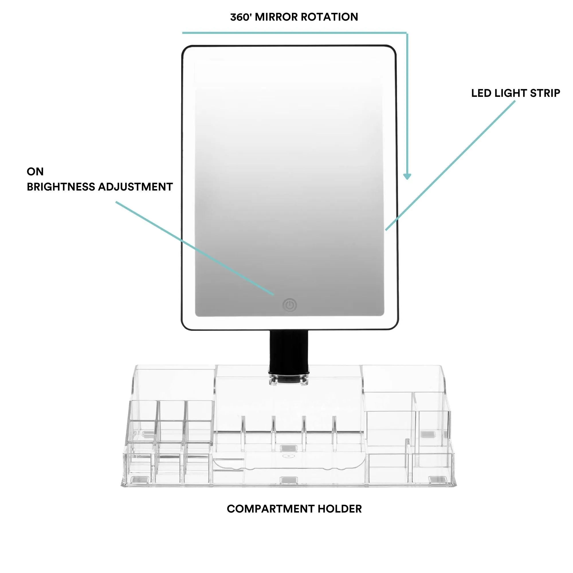 Radiance LED Beauty Mirror with Organiser