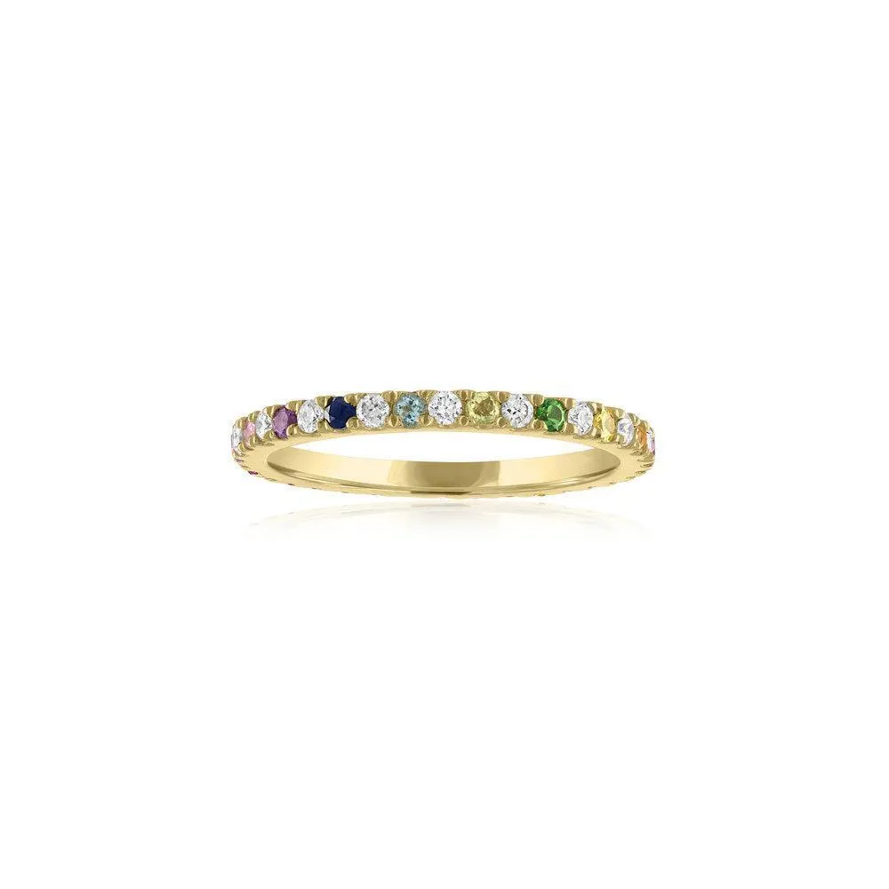 Rainbow & Diamond Eternity Band