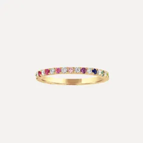 Rainbow & Diamond Eternity Band