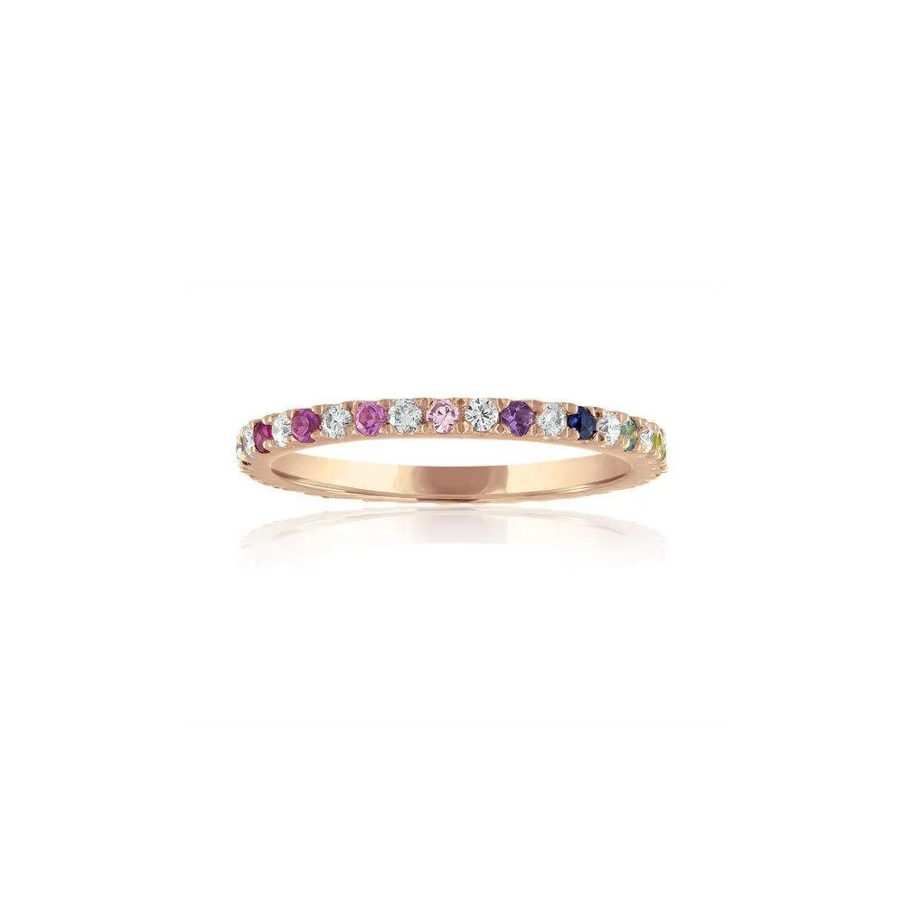 Rainbow & Diamond Eternity Band