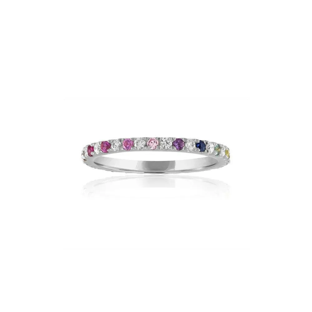 Rainbow & Diamond Eternity Band