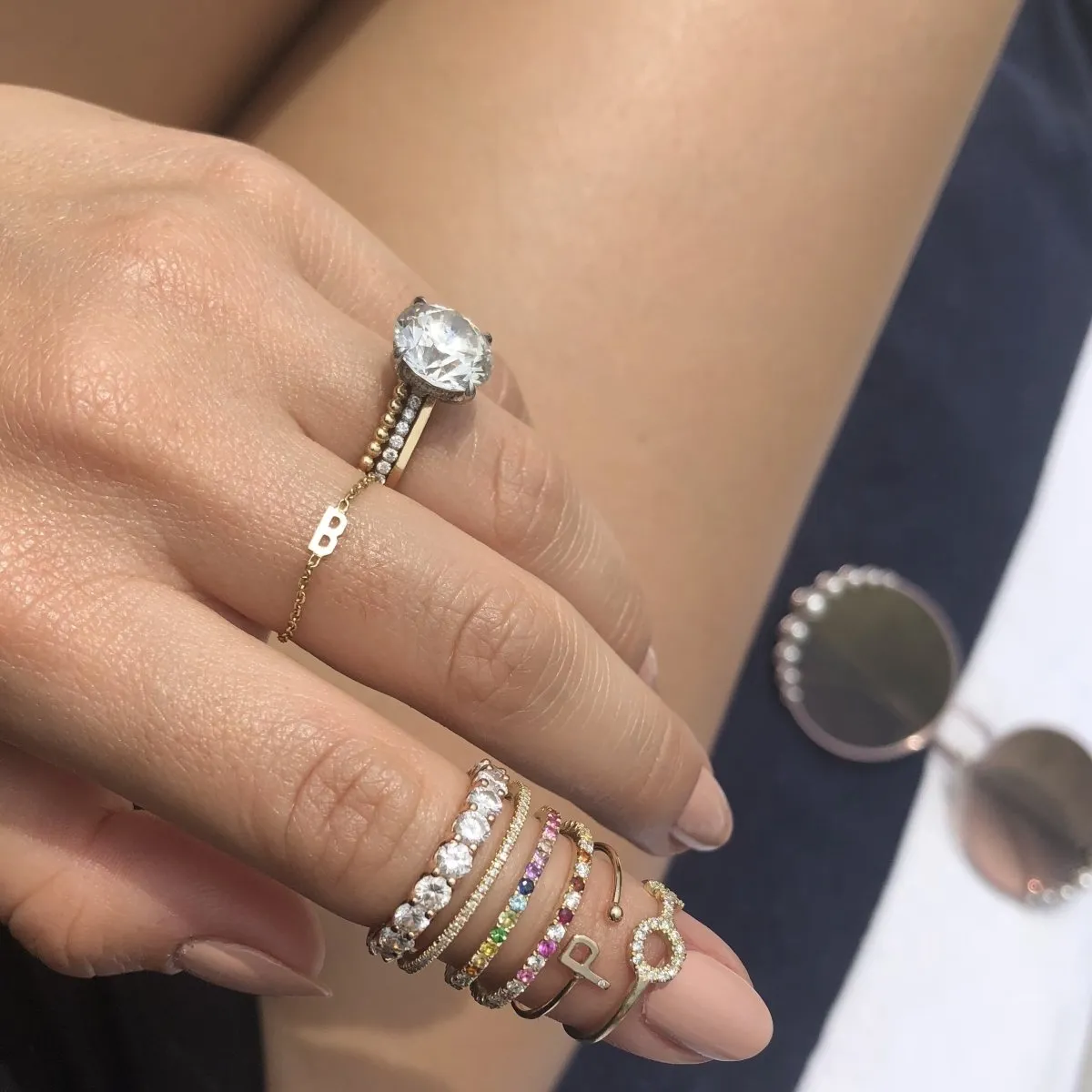 Rainbow & Diamond Eternity Band