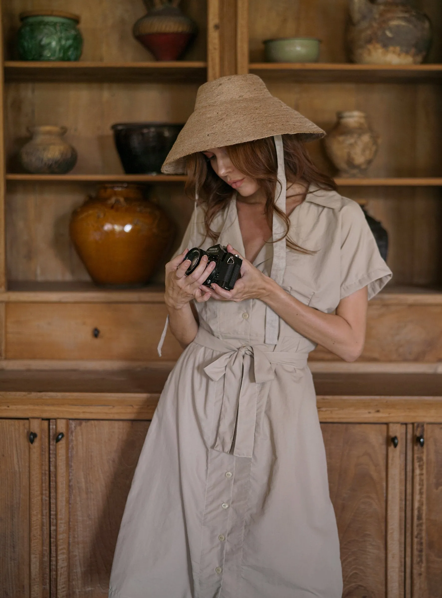 REIGN Jute Hat, in Nude Beige