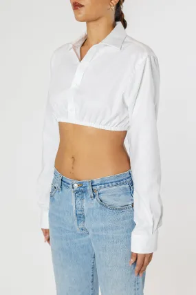 Rework Oxford Cinch Crop Shirt - M