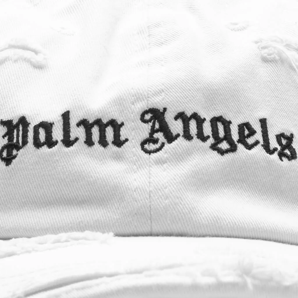 Ripped Logo Cap - White/Black