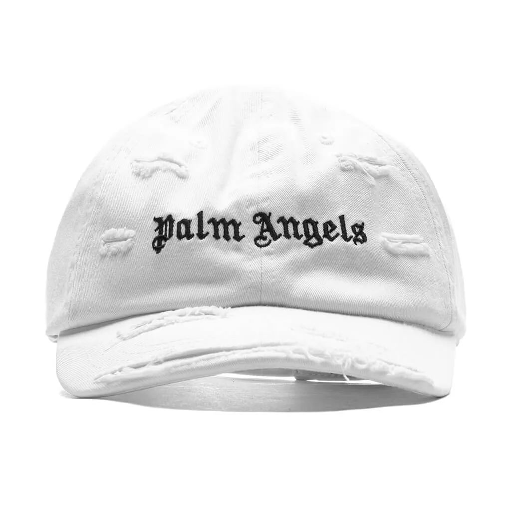 Ripped Logo Cap - White/Black