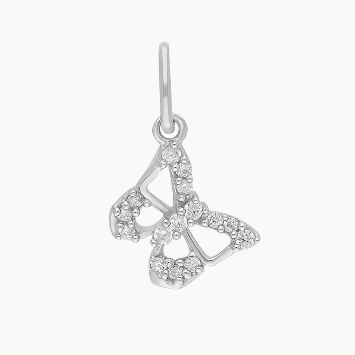 Roma Butterfly CZ Charm (Silver)