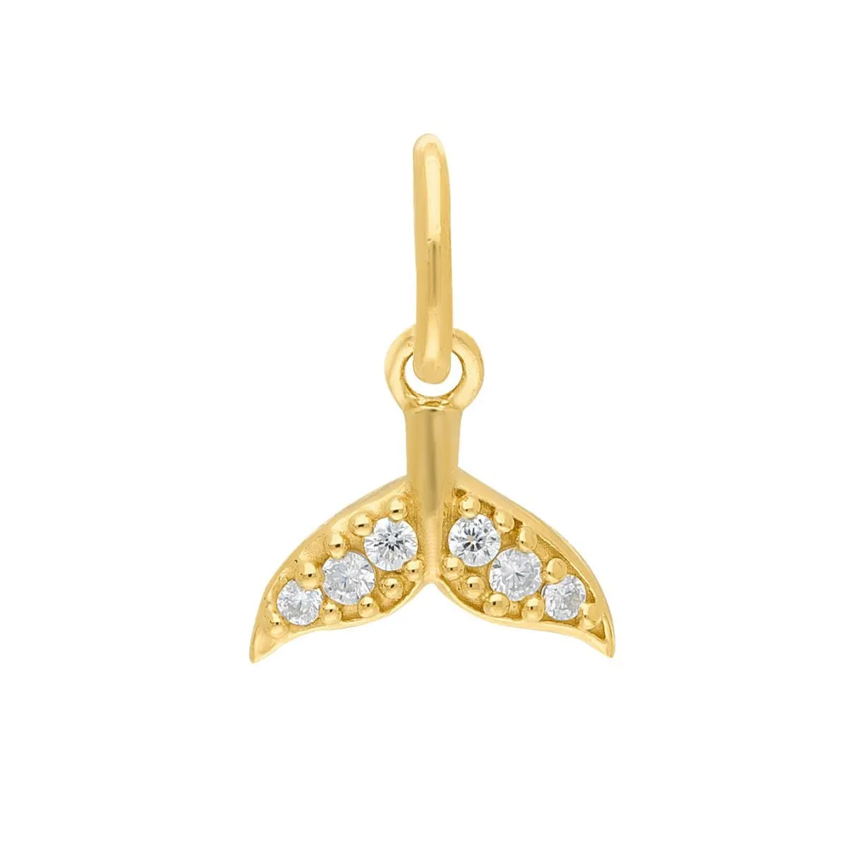 Roma Whale Tail CZ Charm (Gold)