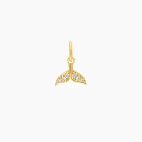 Roma Whale Tail CZ Charm (Gold)