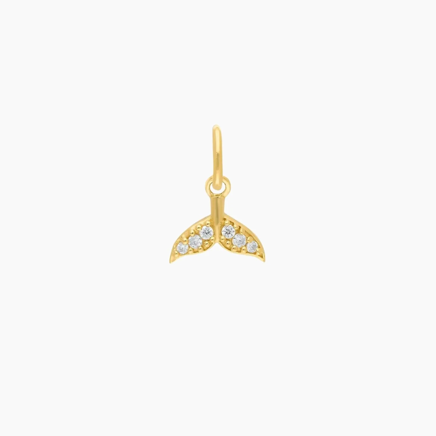 Roma Whale Tail CZ Charm (Gold)