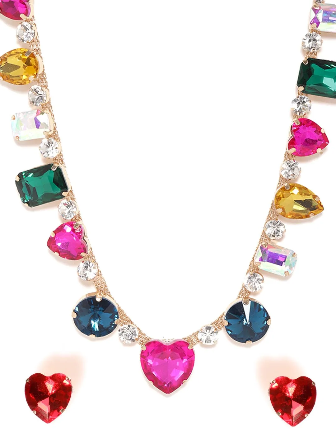 Rubans Rosy Prairie Dreams Multicolored Pink Stone Western Necklace Set