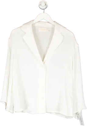 Sancia White The Una Plisse Blouse UK S