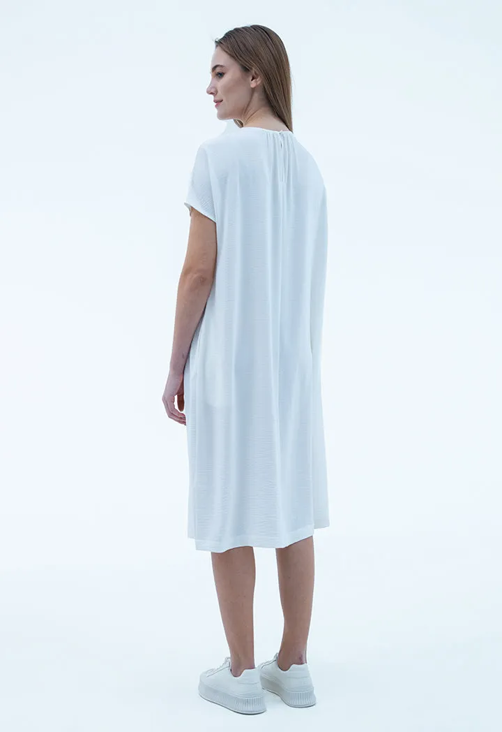 Scooped Neck Solid Dress