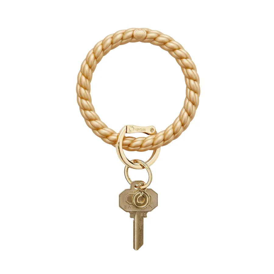 Silicone Big O Braided Key Ring - (four colors)