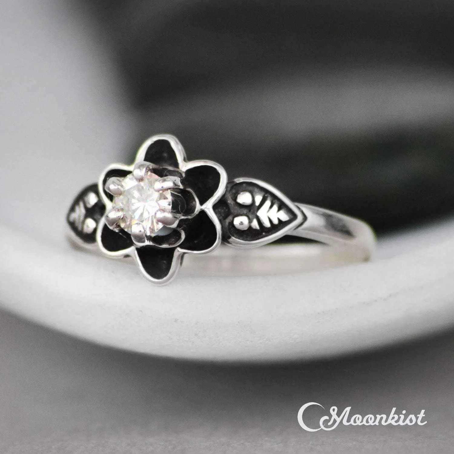 Silver Victorian Buttercup Engagement Ring