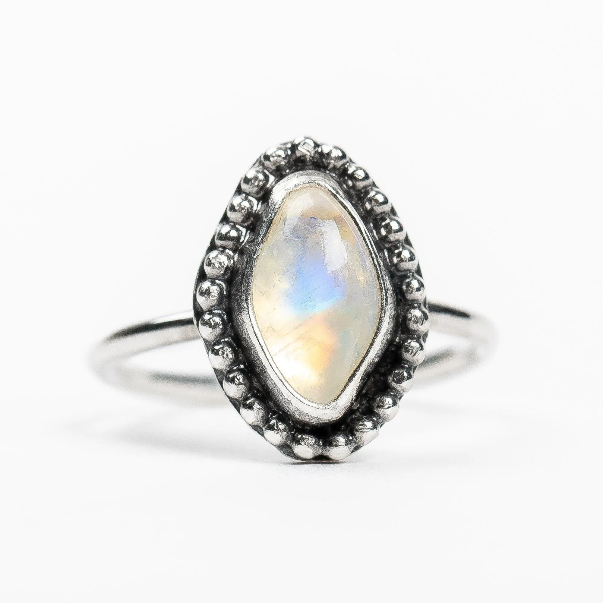 Size 3 Midi Ring | Rainbow Moonstone