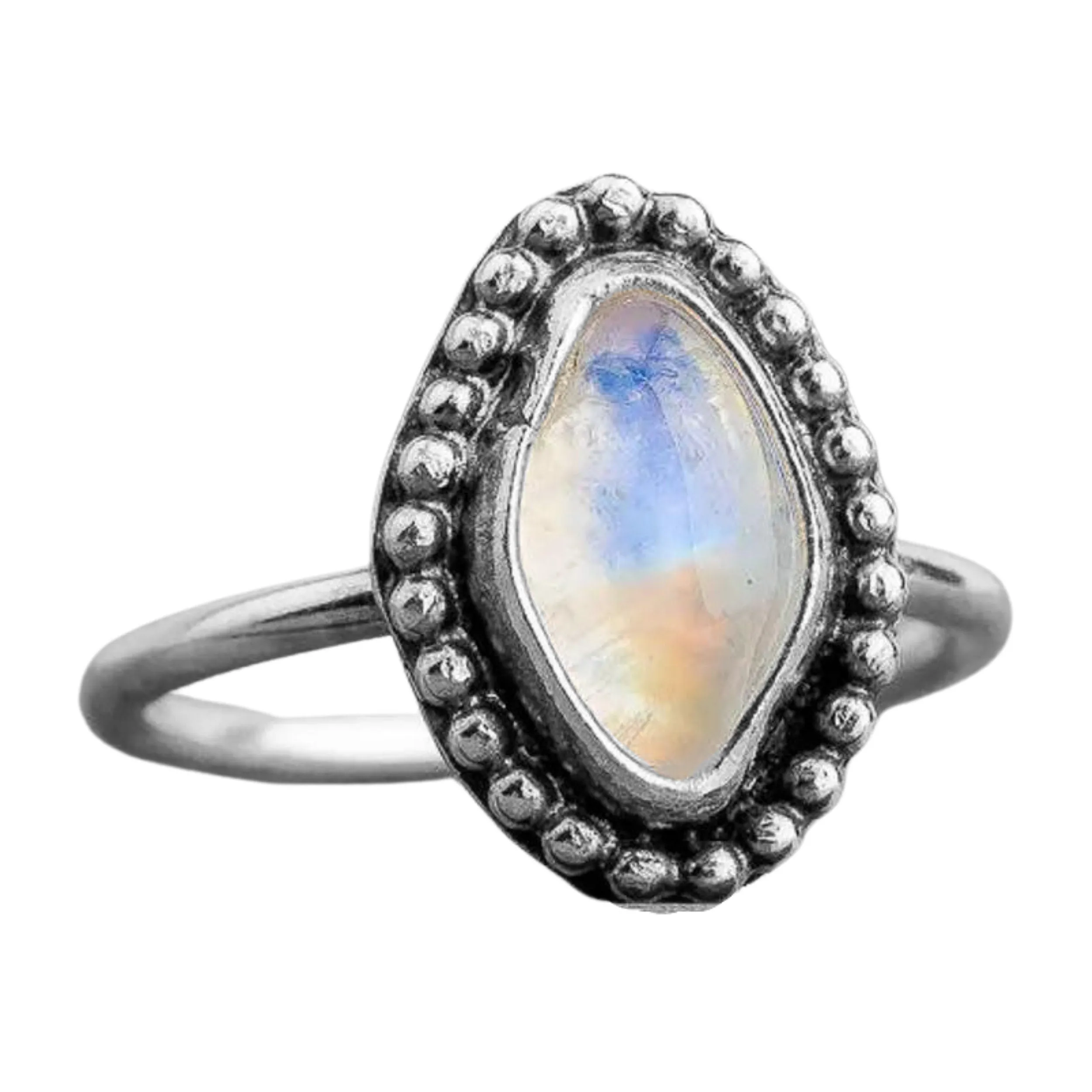 Size 3 Midi Ring | Rainbow Moonstone