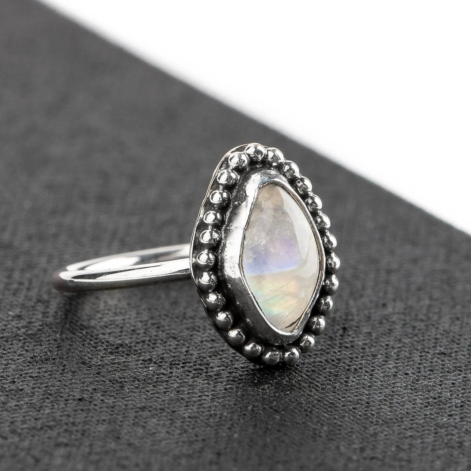 Size 3 Midi Ring | Rainbow Moonstone