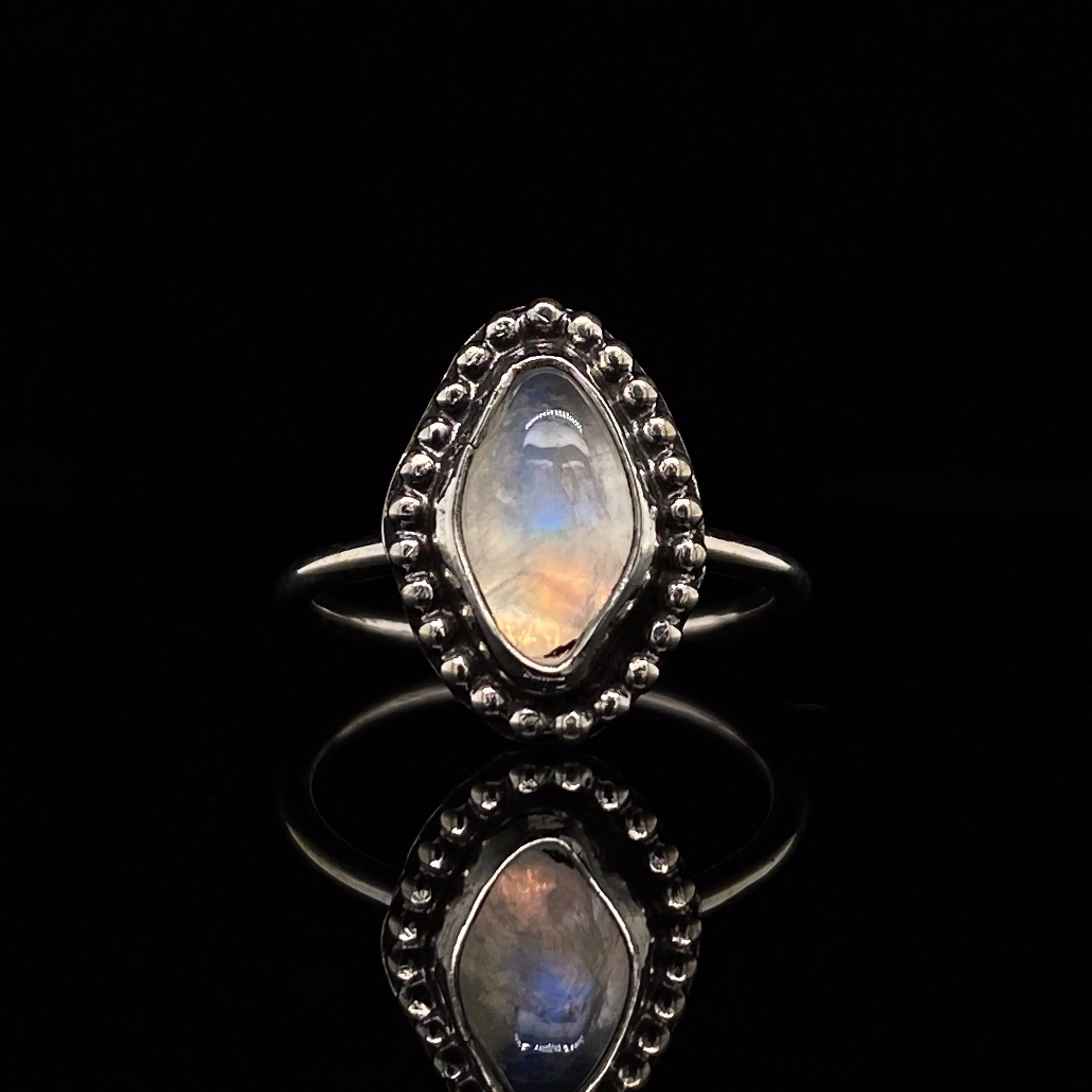 Size 3 Midi Ring | Rainbow Moonstone