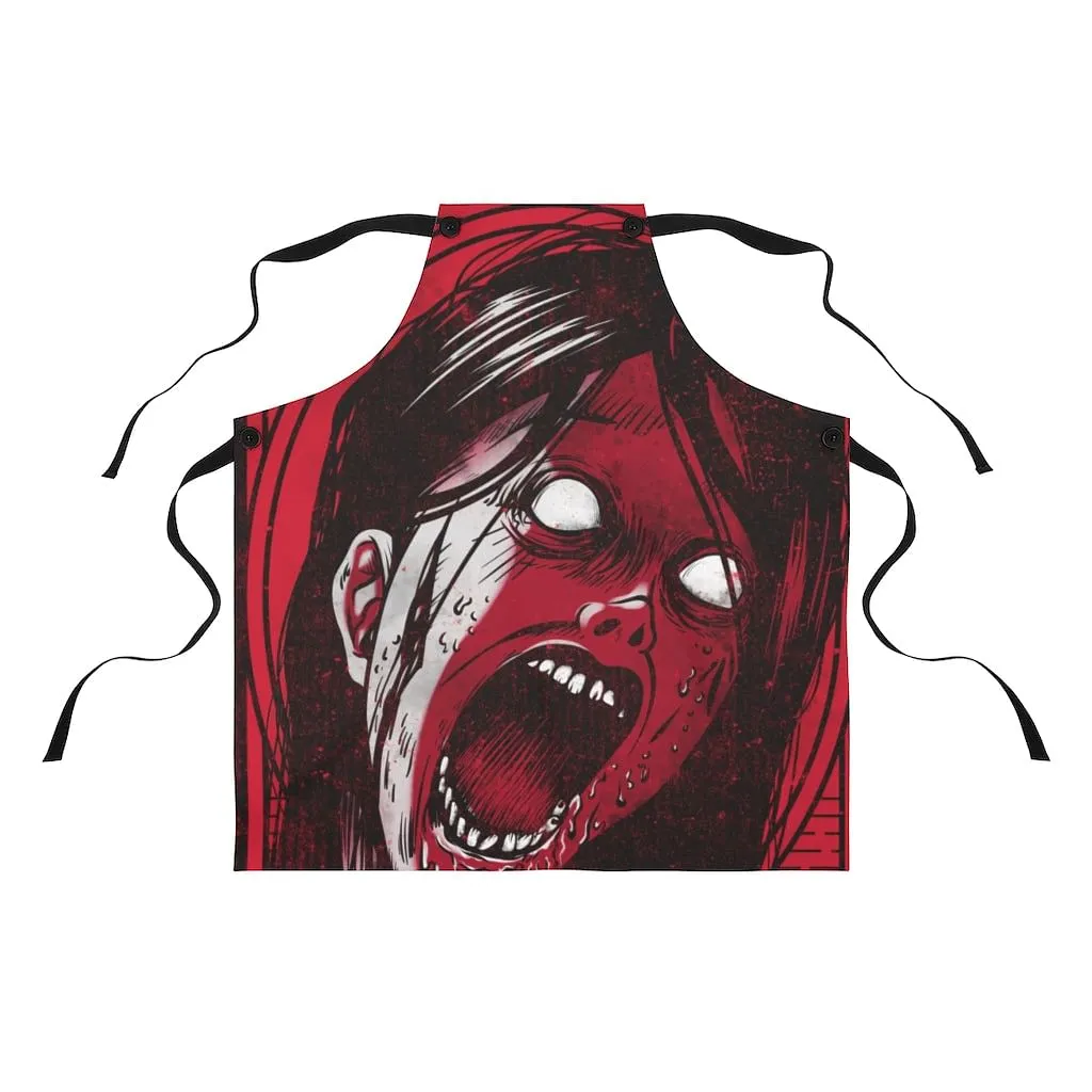 Soft Goth Apron / Cooking Apron / Screaming Female Kitchen Apron