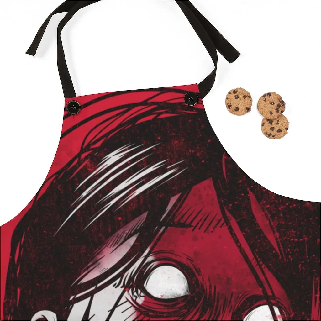 Soft Goth Apron / Cooking Apron / Screaming Female Kitchen Apron