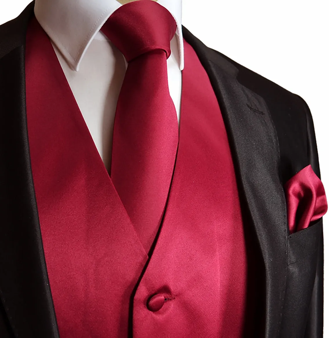 Solid Color 2-Piece Vest and Necktie Set