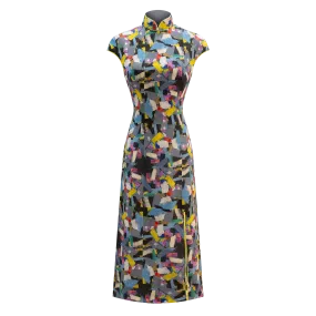 SPARKLE BY KAREN CHAN x HKMoA【PATCHWORK】100% Silk Cheongsam (Cap Sleeve) (百衲衣)(吳冠中)