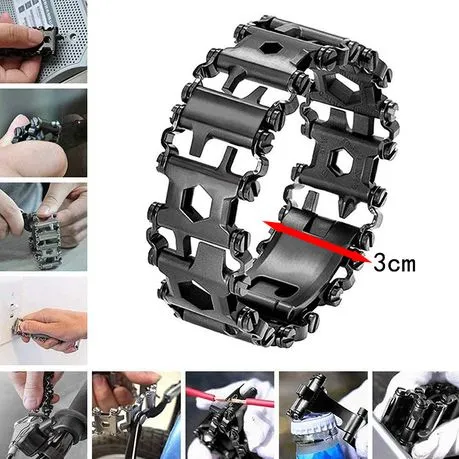 Stainless Steel Black Tool  Bracelet