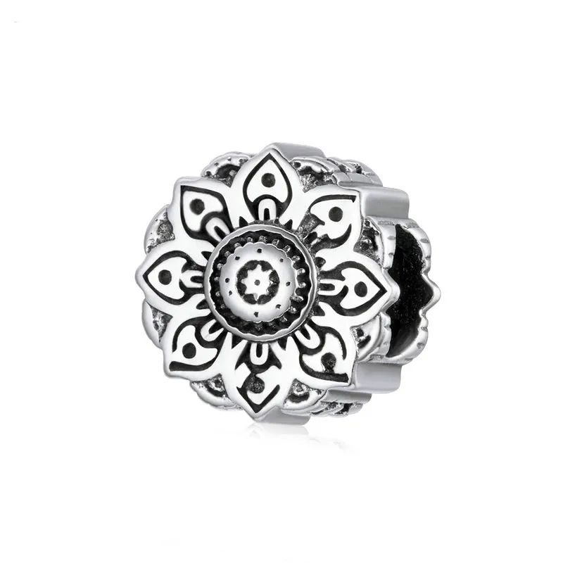 Sterling Silver Retro Lotus Charms