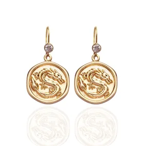 Strength of the Dragon Earrings - Gold