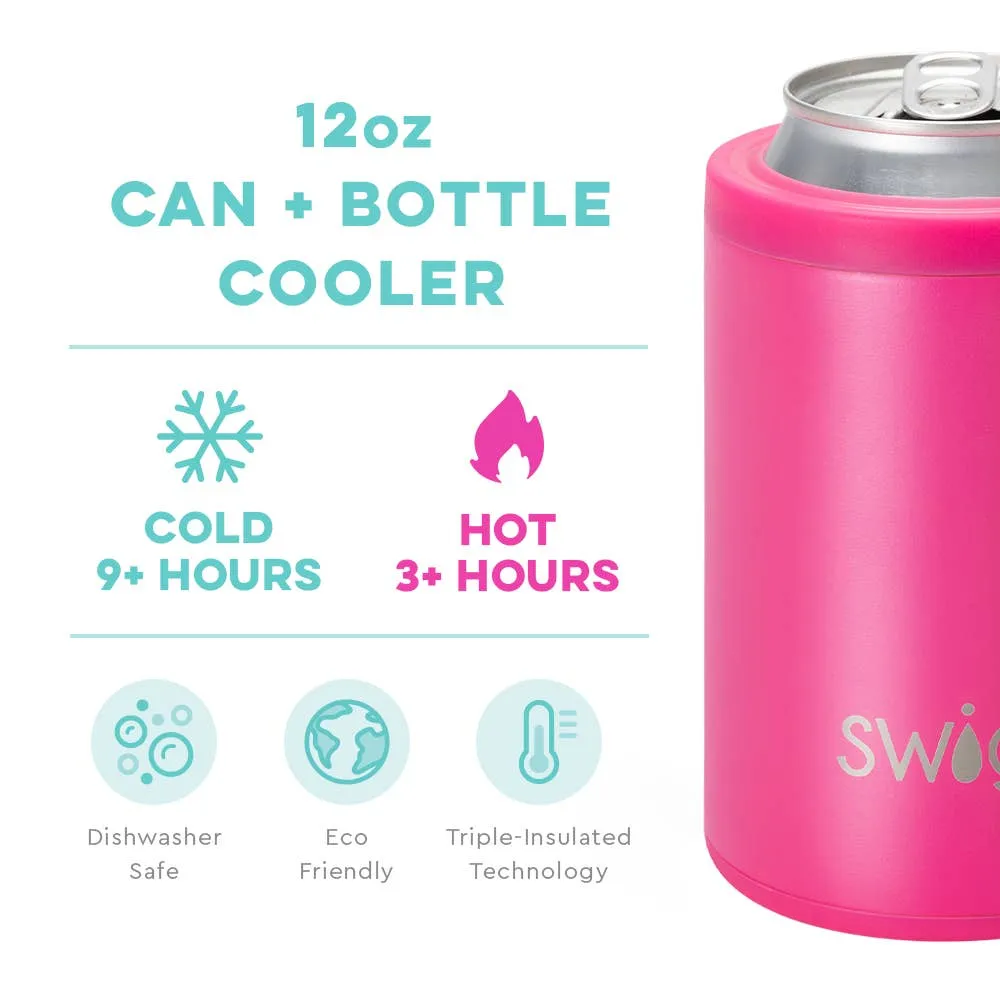 Swig Hot Pink Can   Bottle Cooler (12oz)