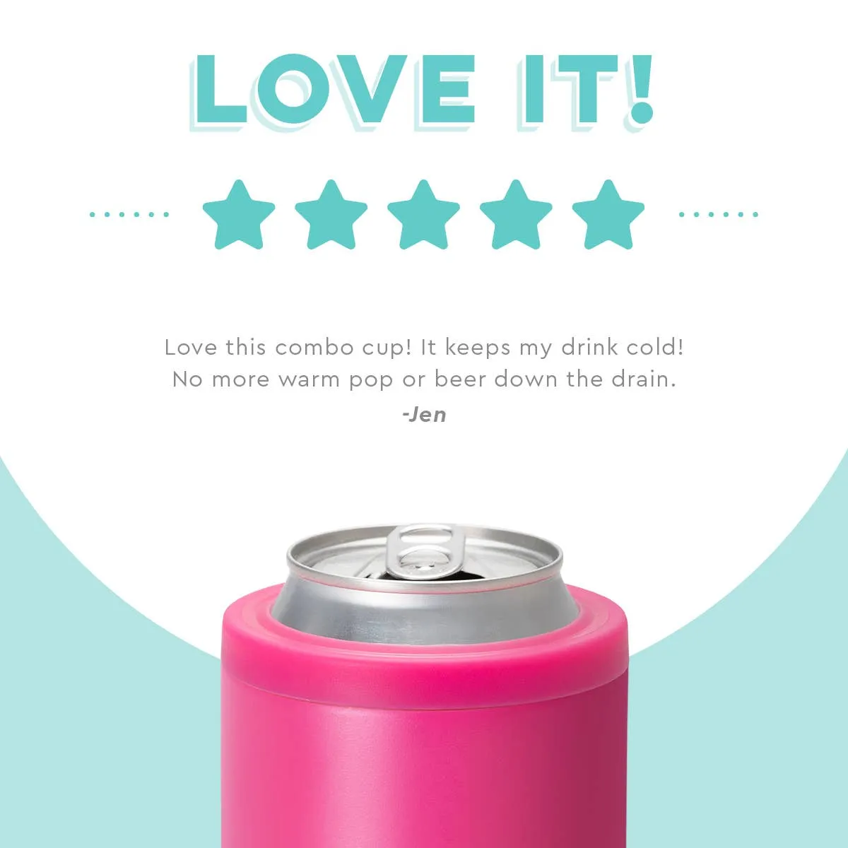 Swig Hot Pink Can   Bottle Cooler (12oz)