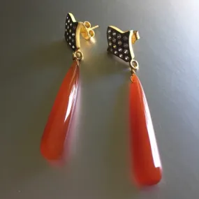 Tania Earrings With Carnelian