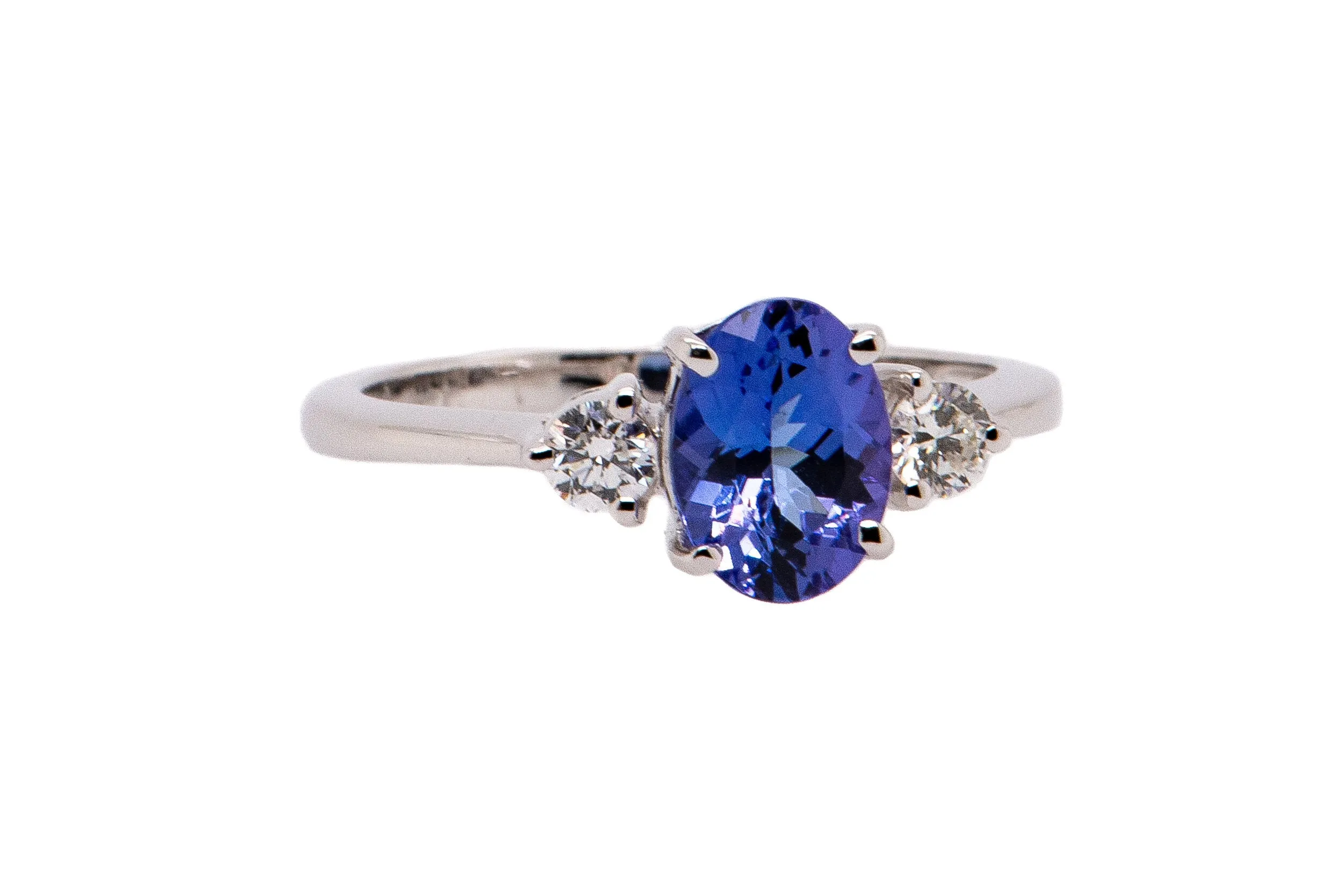 The Classic Collection: Tanzanite and Diamond Three Stone Ring