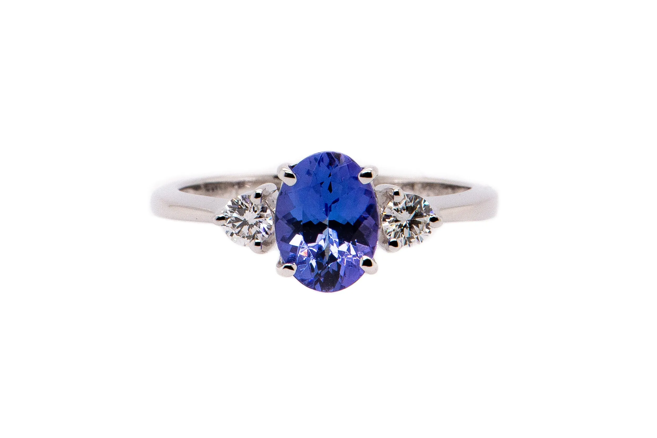 The Classic Collection: Tanzanite and Diamond Three Stone Ring