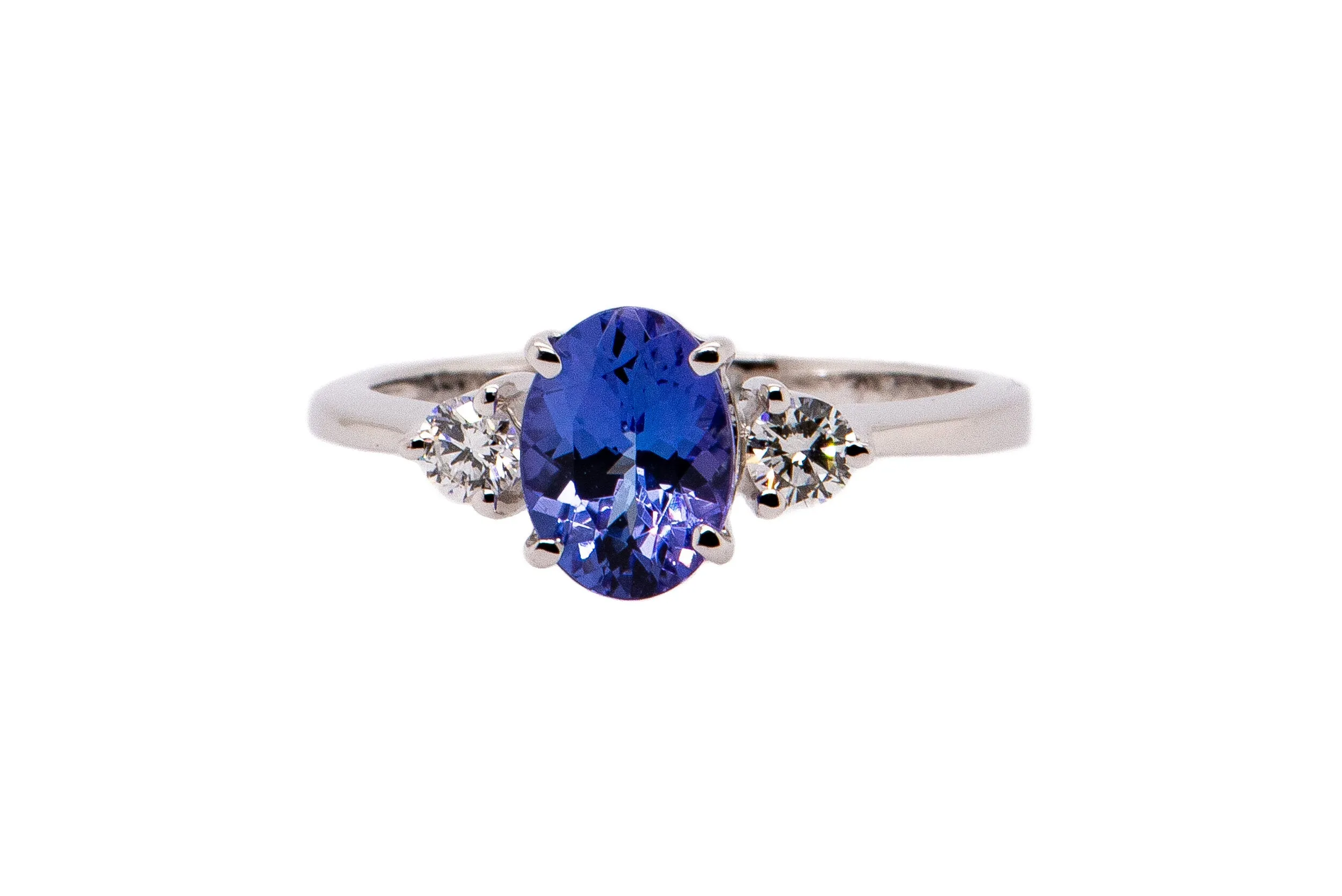 The Classic Collection: Tanzanite and Diamond Three Stone Ring