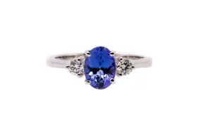 The Classic Collection: Tanzanite and Diamond Three Stone Ring