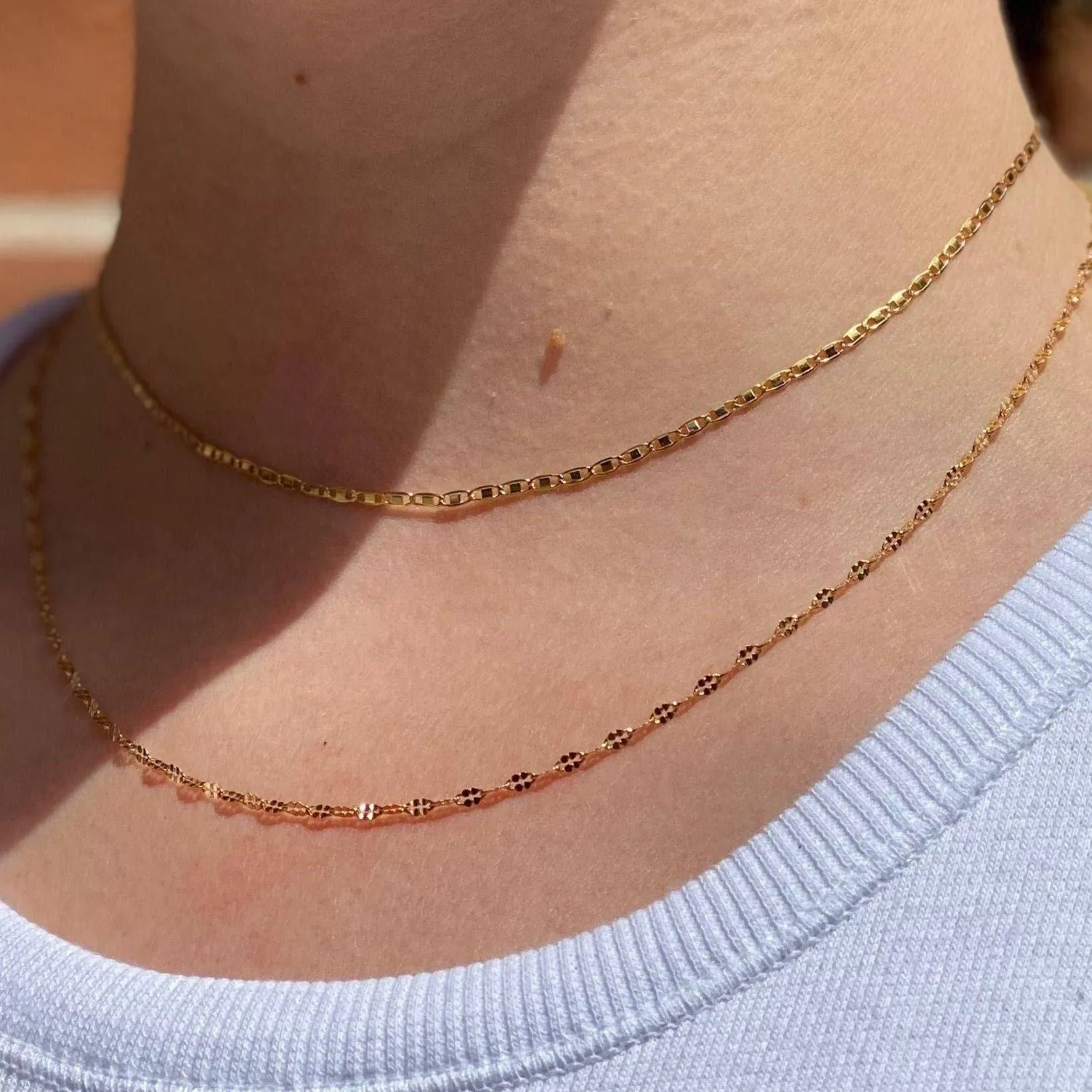 THE ELEGANT NECKLACE STACK - 18k gold plated